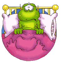 Frosch im Bett