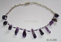 Kette mit echten Amethyst-Strängen